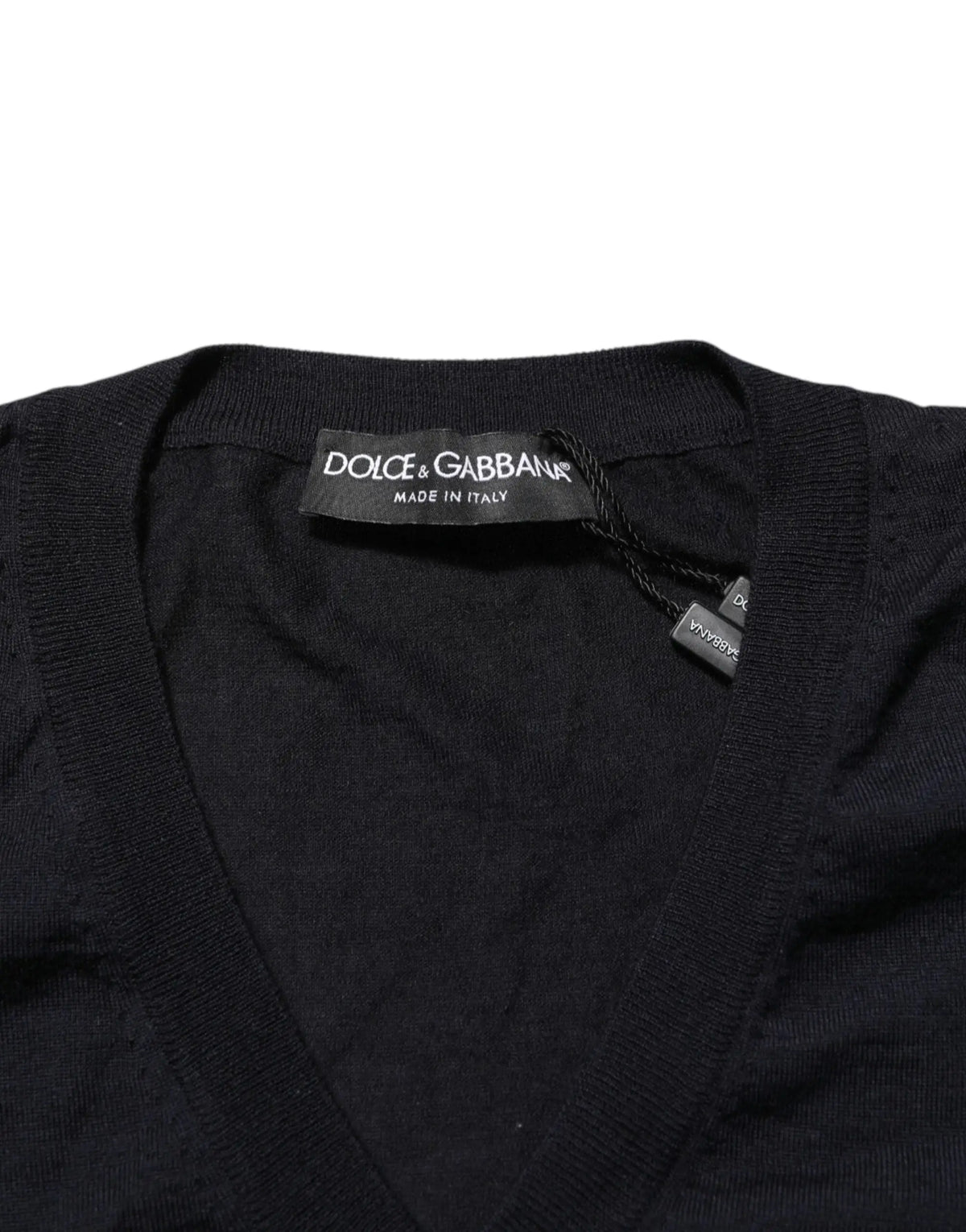 Dolce & gabbana pull v-neck noir en cachemire made in italy élégance et confort au quotidien
