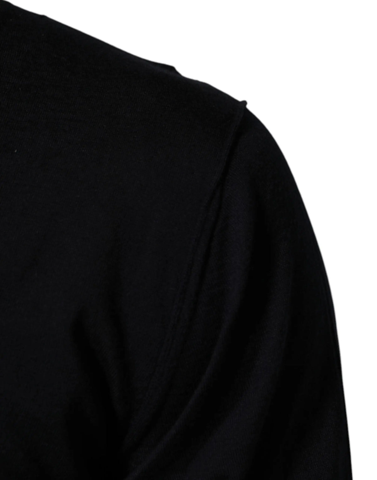 Pull en cachemire noir à col v dolce & gabbana en tissu doux et lisse à manches longues
