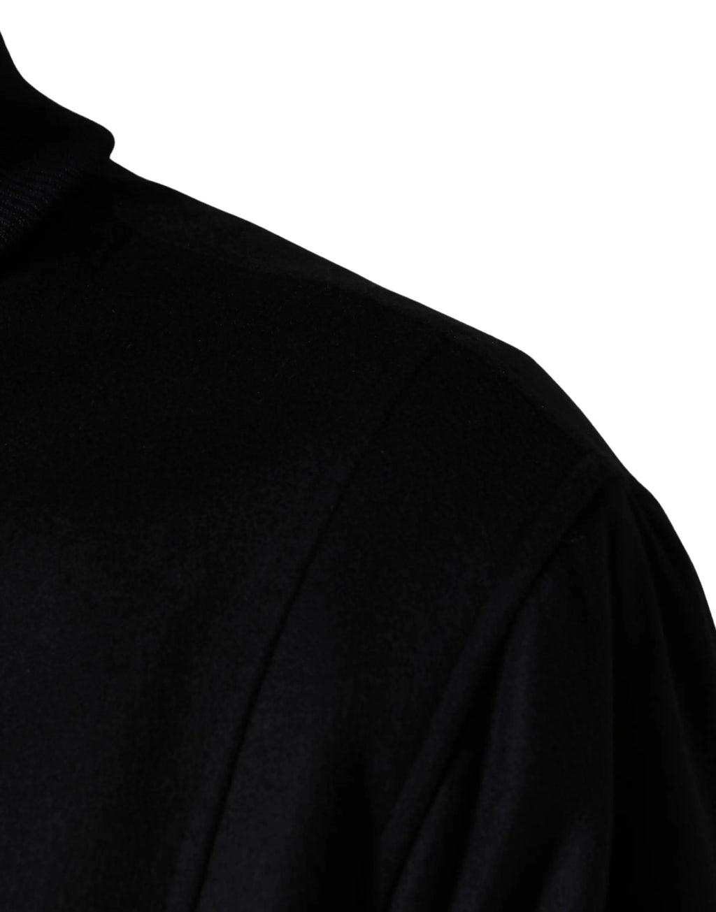 Veste boutonnée en cachemire noire dolce & gabbana avec tissu lisse ajusté et coutures discrètes