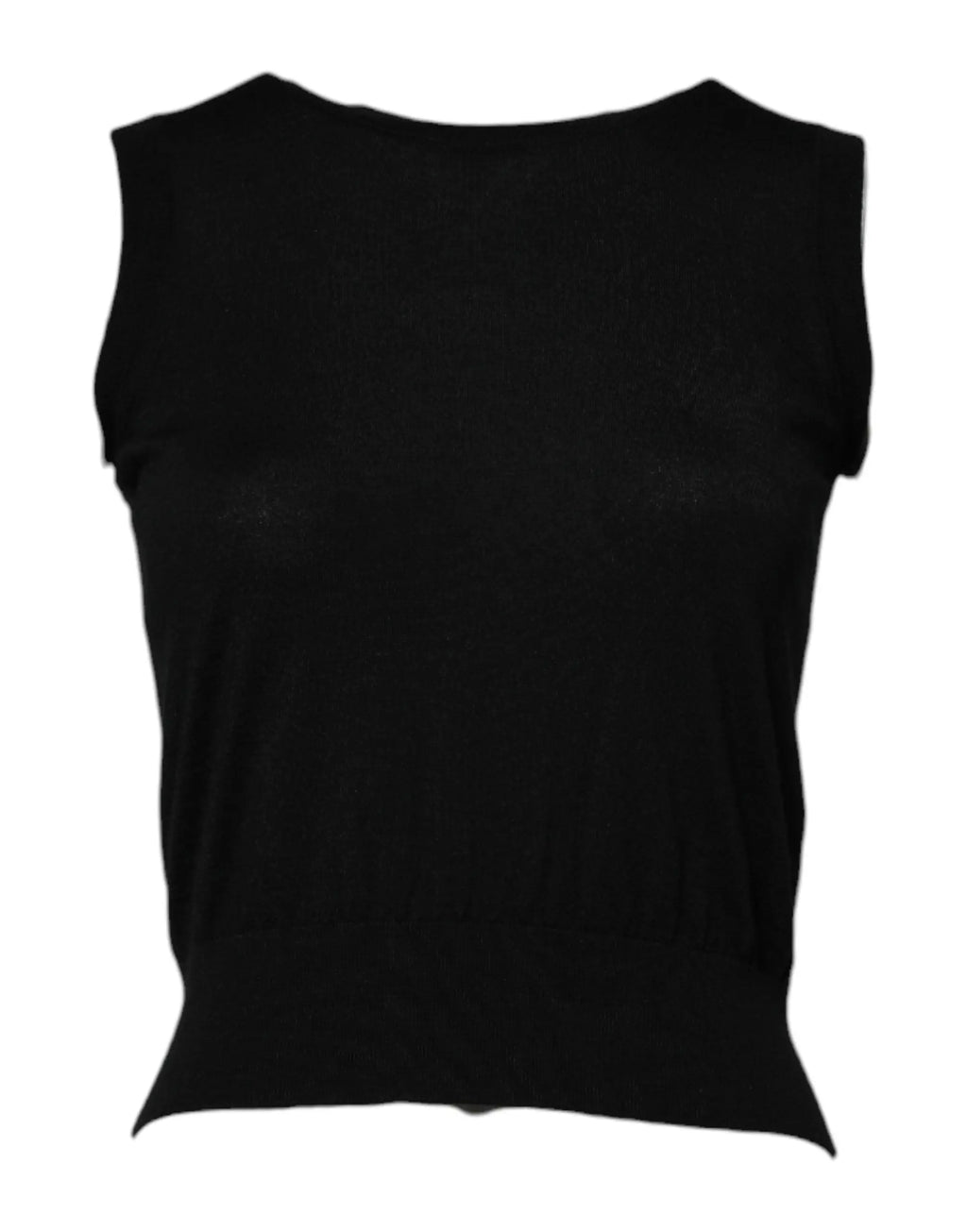 Dolce & gabbana débardeur femme noir en cachemire avec encolure arrondie et ourlet côtelé