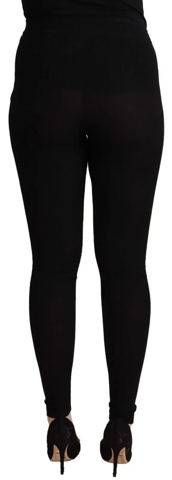 Legging noir ajusté en cachemire stretch dolce & gabbana idéal pour un confort et une tenue parfaite