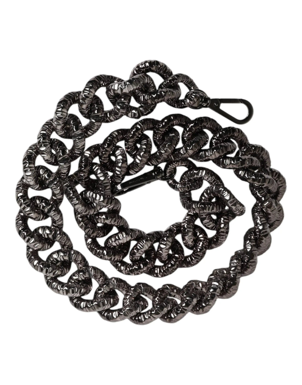 Dolce & gabbana bandoulière noire avec chaîne texturée mate et fermoir en métal marqué du logo