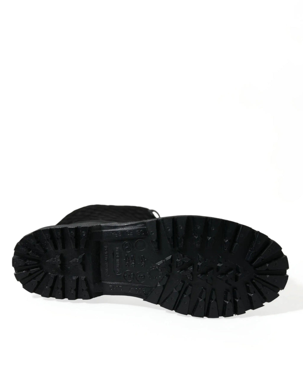 Semelle extérieure en caoutchouc noir avec motif profond et logo embossé des bottes de pluie dolce gabbana chioggia