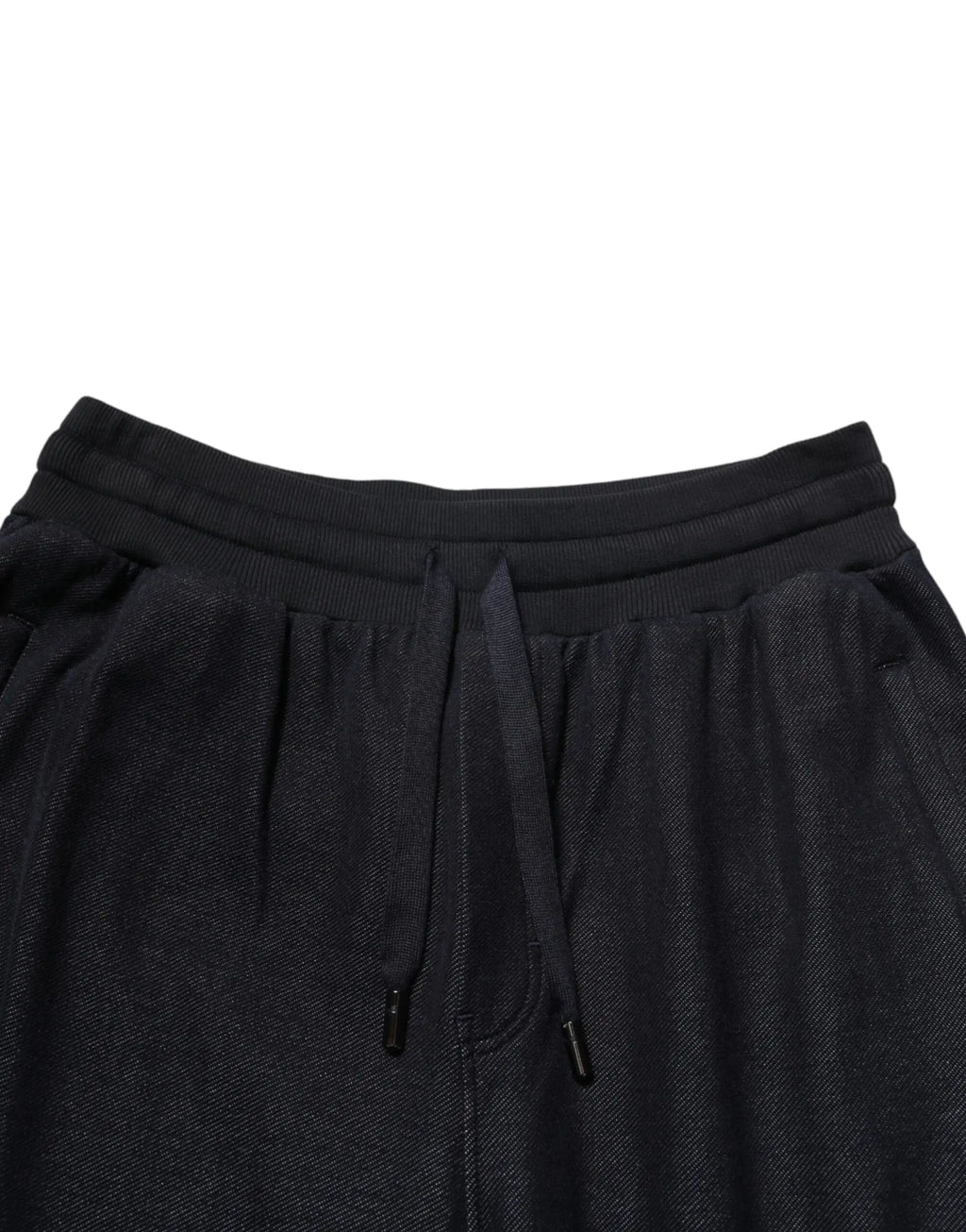 Joggers dolce & gabbana noirs en mélange de coton à texture avec taille élastique et cordon assorti