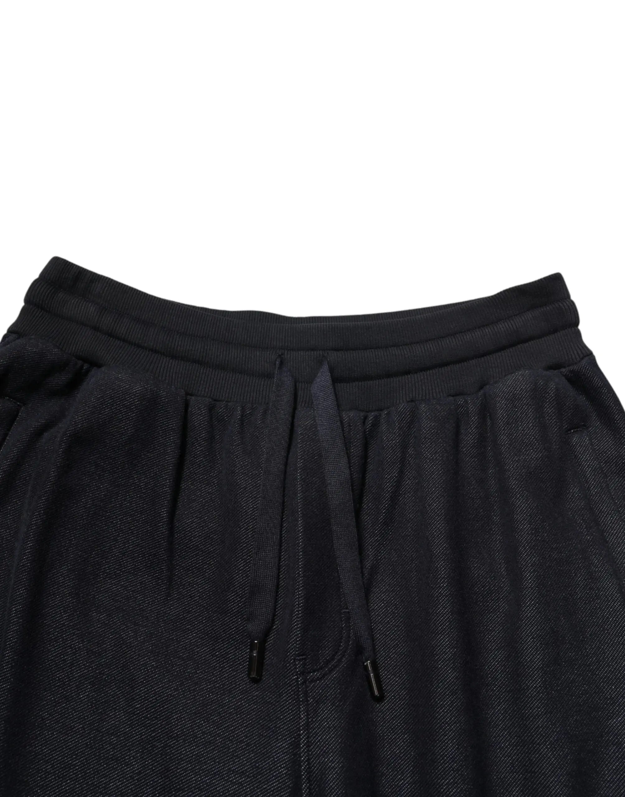 Joggers dolce & gabbana noirs en mélange de coton à texture avec taille élastique et cordon assorti