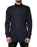 Chemise noire formelle pour homme dolce & gabbana en mélange de coton avec col classique et boutons assortis