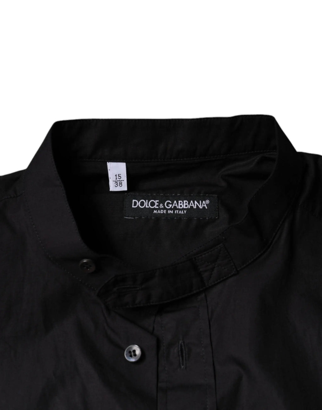 Chemise décontractée pour homme dolce & gabbana noire en coton avec col élégant et fermeture à boutons en tissu lisse