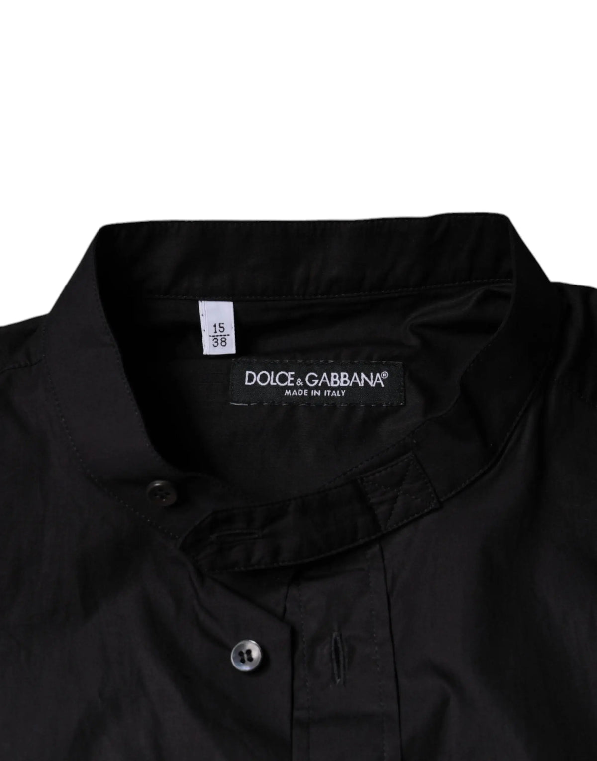 Chemise décontractée pour homme dolce & gabbana noire en coton avec col élégant et fermeture à boutons en tissu lisse