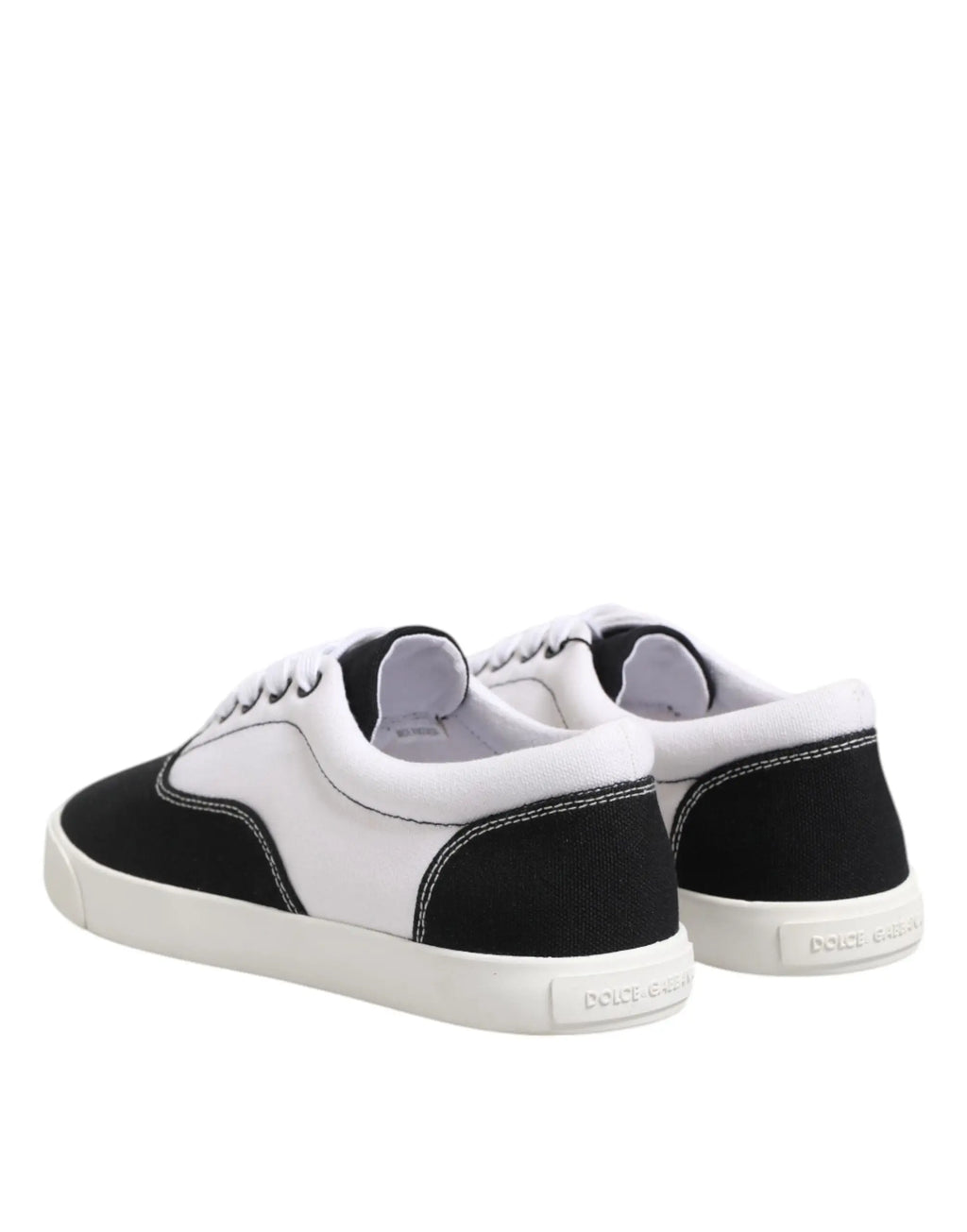 Baskets homme dolce & gabbana en toile noire et blanche à lacets design minimaliste et épuré