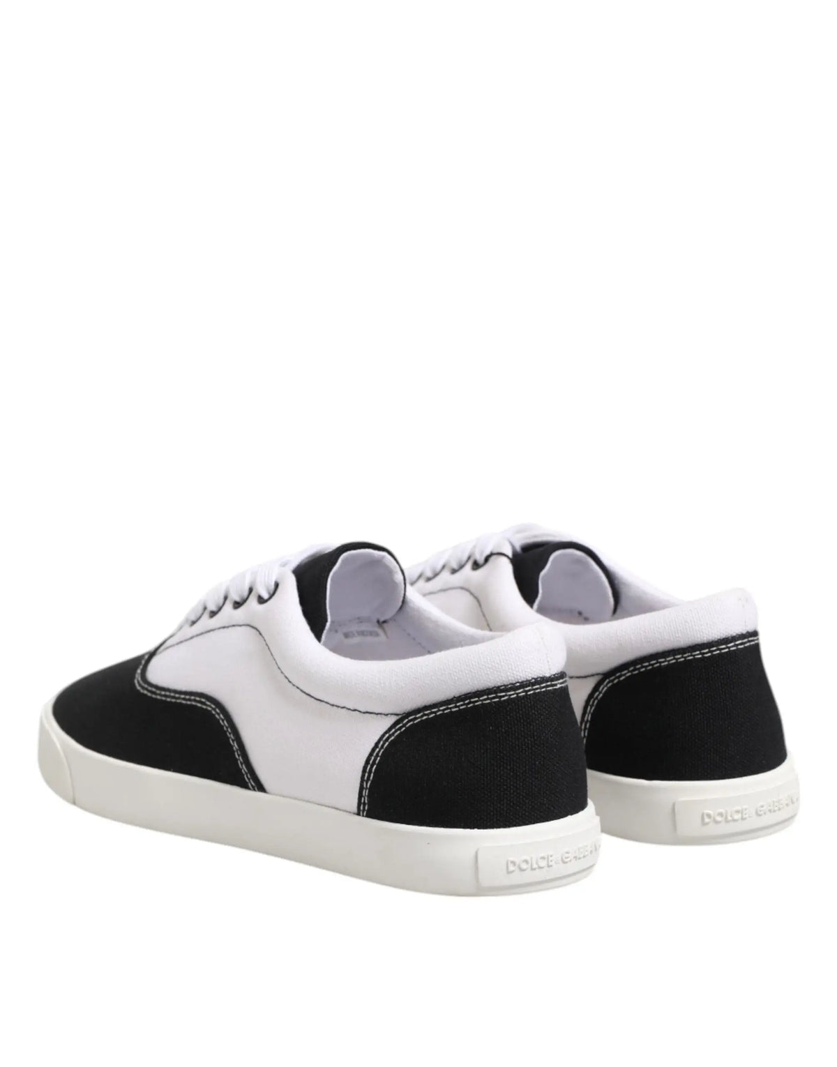 Baskets homme dolce & gabbana en toile noire et blanche à lacets design minimaliste et épuré
