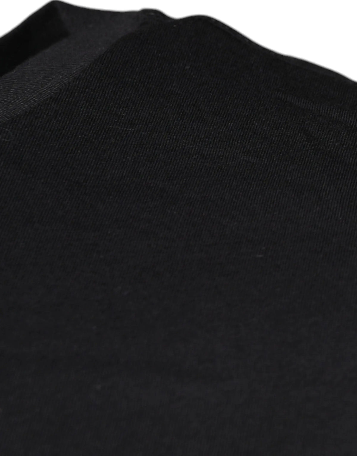 T-shirt dolce & gabbana noir en coton avec col rond côtelé et manches courtes