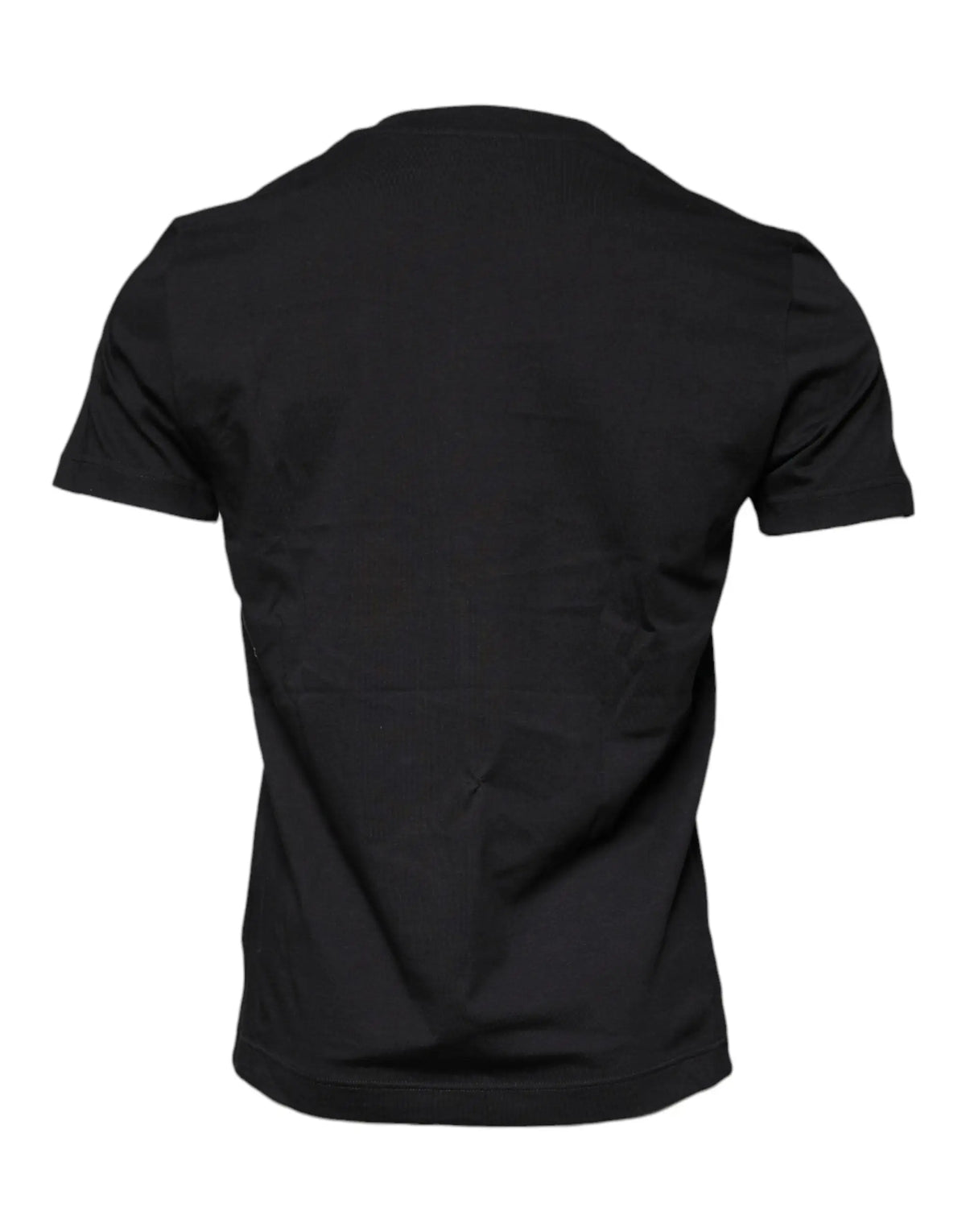 Dolce & gabbana t-shirt noir en coton à manches courtes et col rond pour un style décontracté
