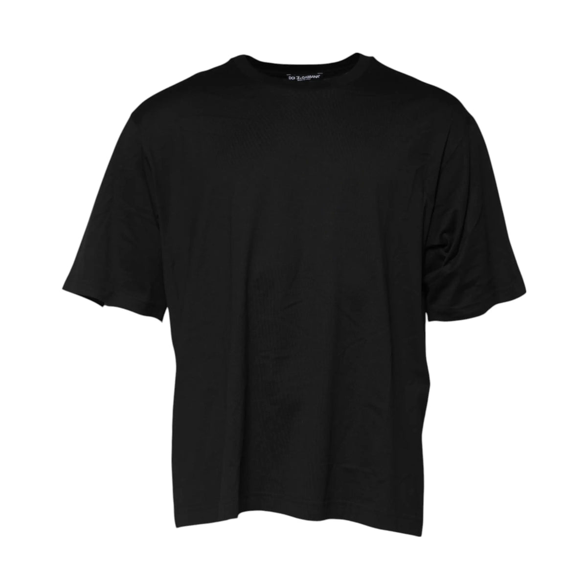 T-shirt noir oversize à col rond dolce & gabbana en coton doux avec manches courtes
