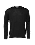 Dolce & gabbana sweat-shirt noir en coton pour homme avec manches longues et logo dg brodé sur la poitrine