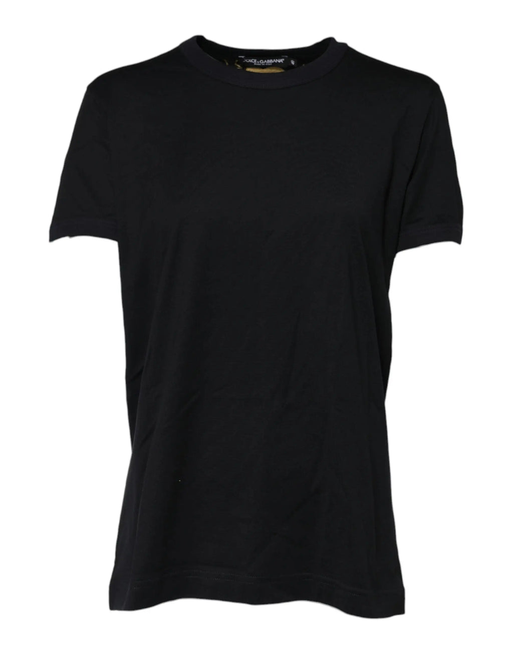 Dolce & gabbana t-shirt noir en coton avec col rond et manches courtes imprimé dg