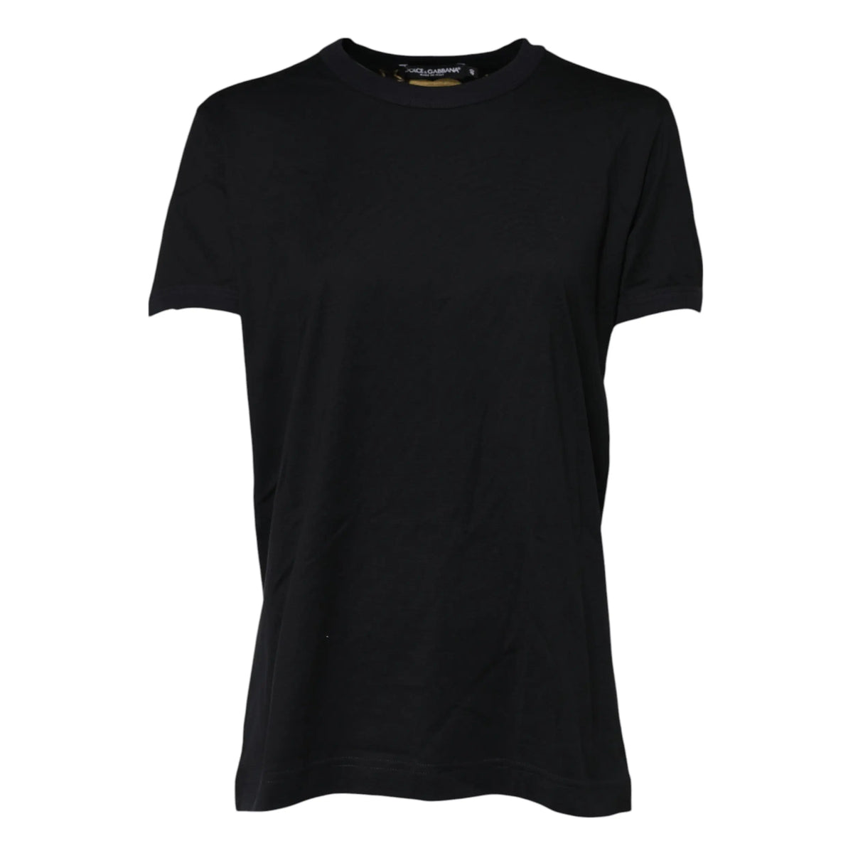 T-shirt dolce & gabbana noir en coton à col rond avec imprimé dg et manches courtes