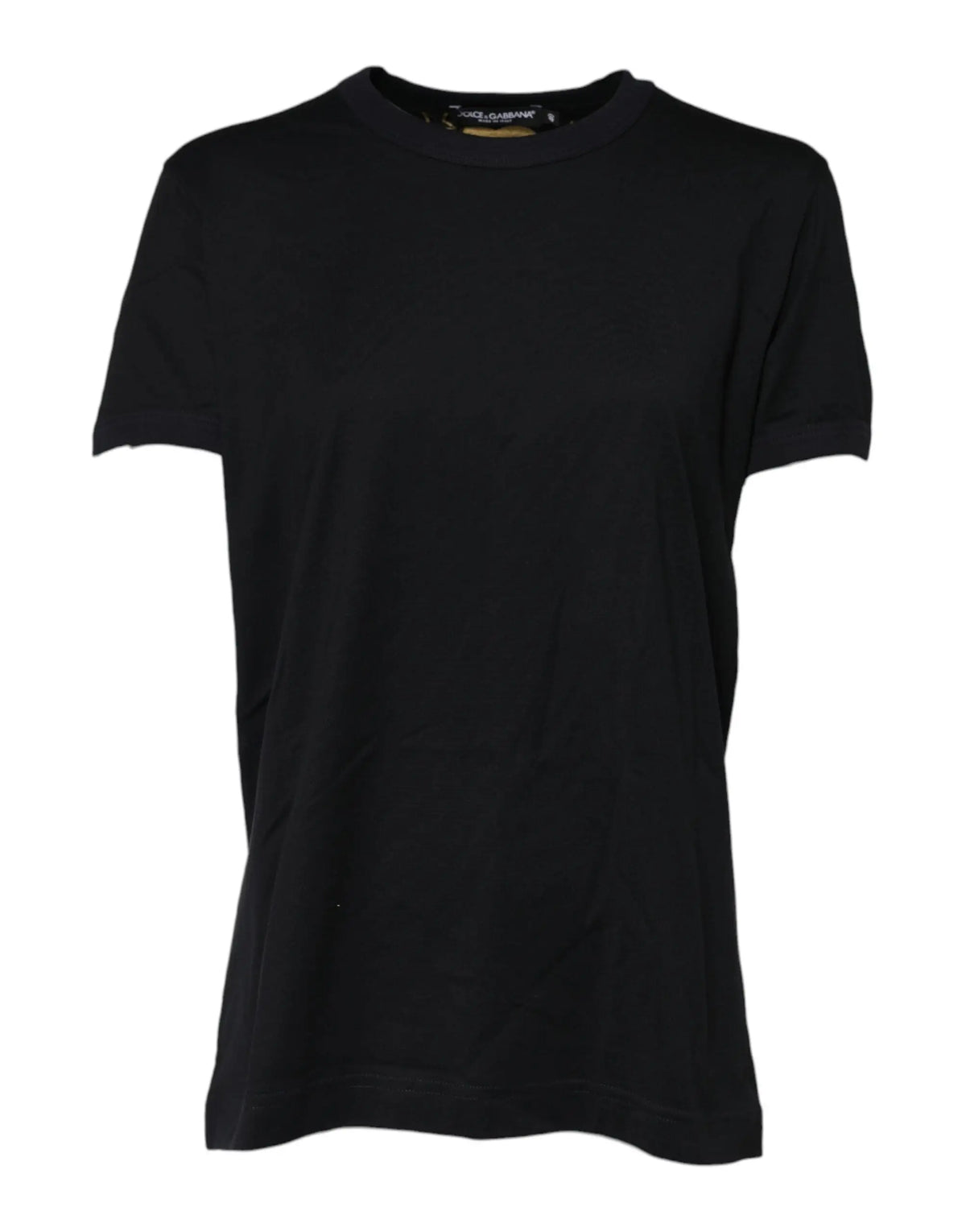 T-shirt dolce & gabbana noir en coton avec col rond et manches courtes imprimé dg