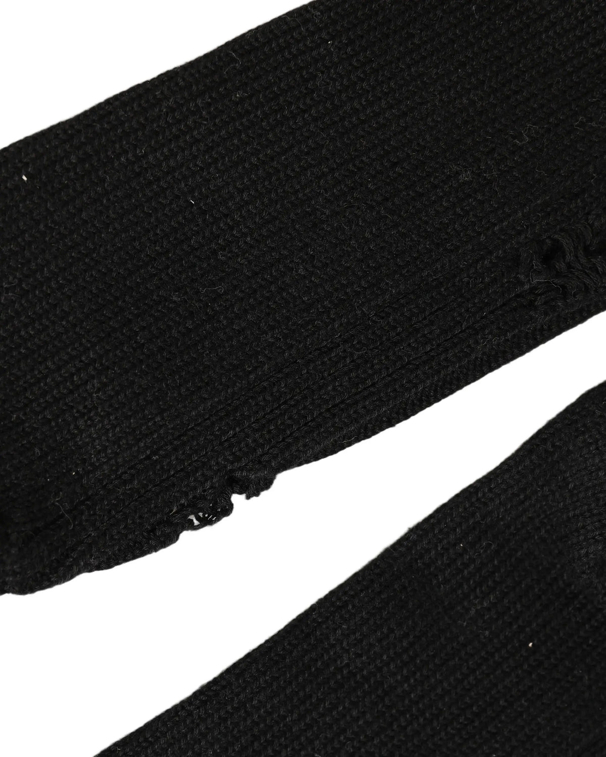 Chaussettes noires dolce & gabbana en coton côtelé avec bords effilochés mi-mollet