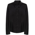 Chemise habillée noire en coton dolce and gabbana avec manches longues et col classique à boutons assortis