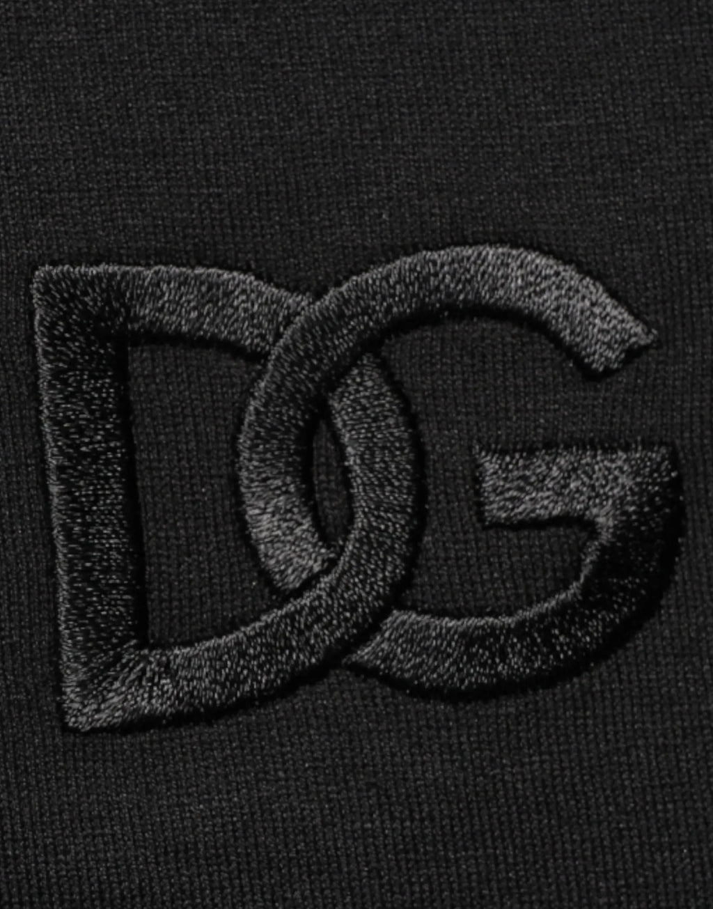 T-shirt dolce & gabbana noir en coton avec logo dg brodé noir sur tissu foncé