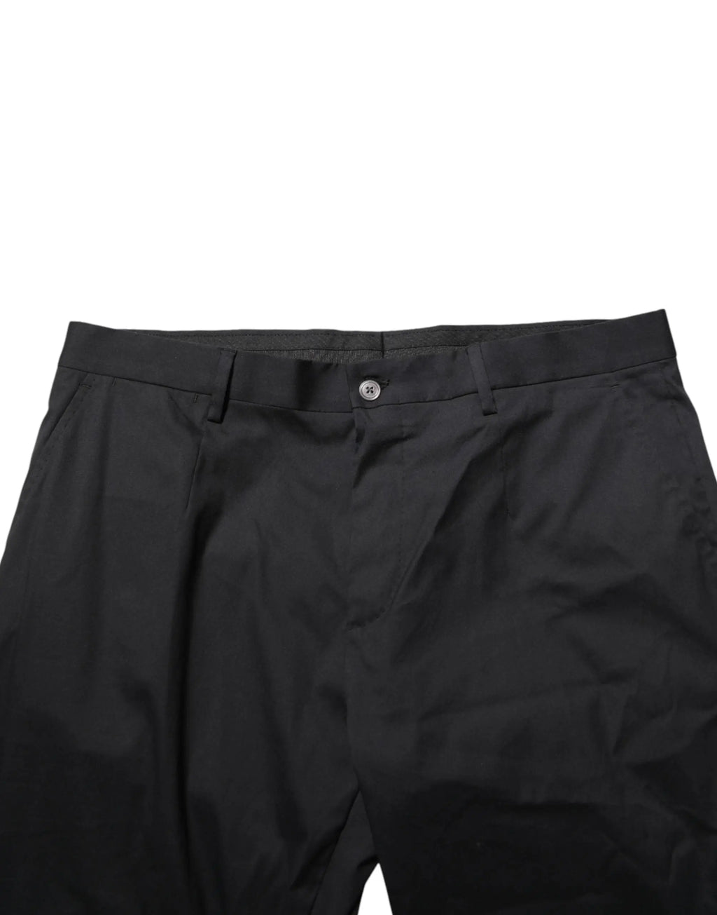 Pantalon homme de costume dolce gabanna noir en coton avec coupe moderne et plis subtils à lavant