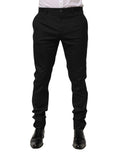 Pantalon homme dolce & gabbana noir en coton slim fit avec fermeture classique et coutures nettes