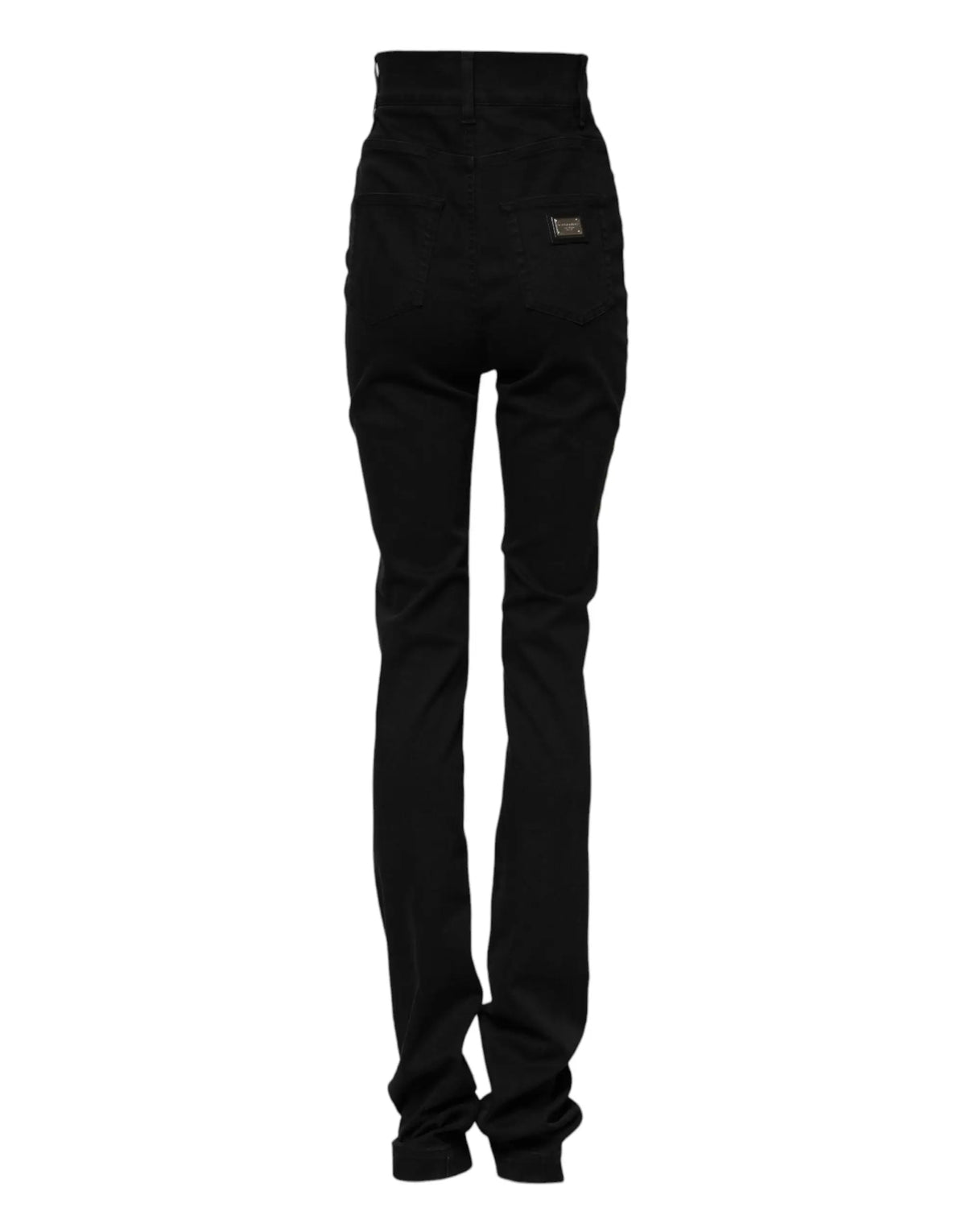 Jean slim noir taille haute en coton dolce gabbana avec détails de couture subtils