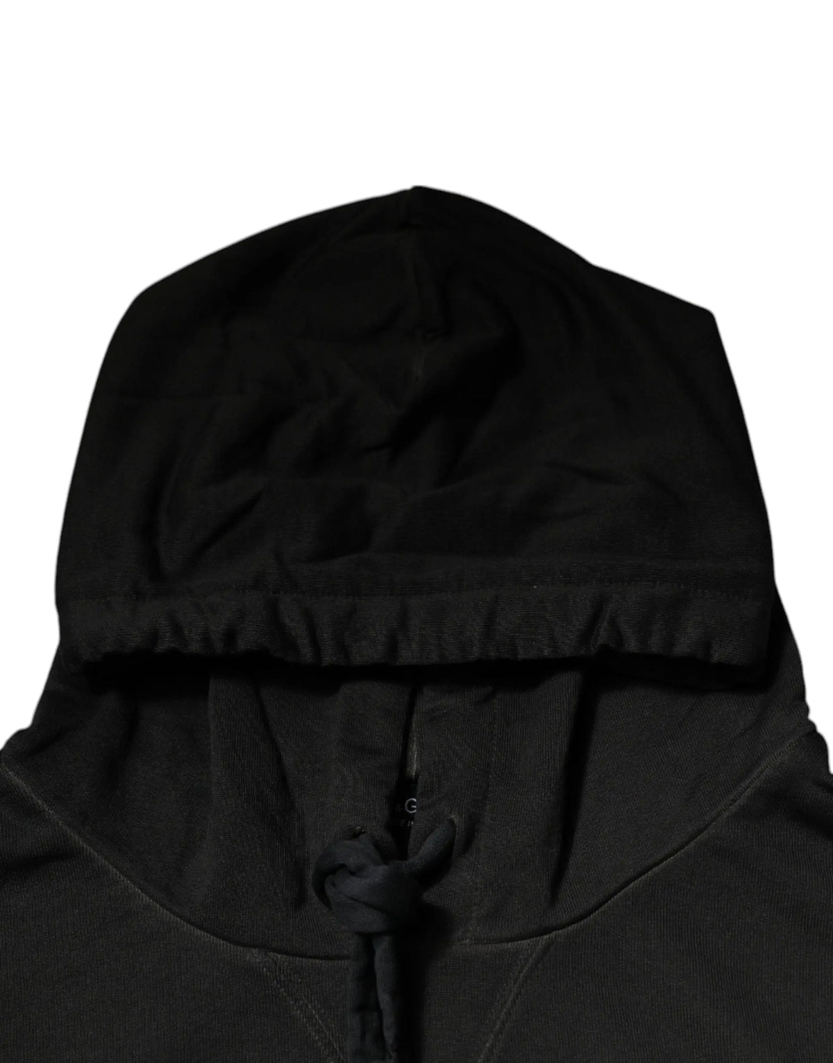 Pull noir en coton dolce & gabbana avec capuche, cordon de serrage et ourlet côtelé
