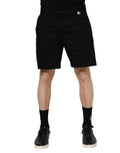 Dolce & Gabbana bermuda homme en coton noir avec fermeture à bouton et détails subtils en métal doré