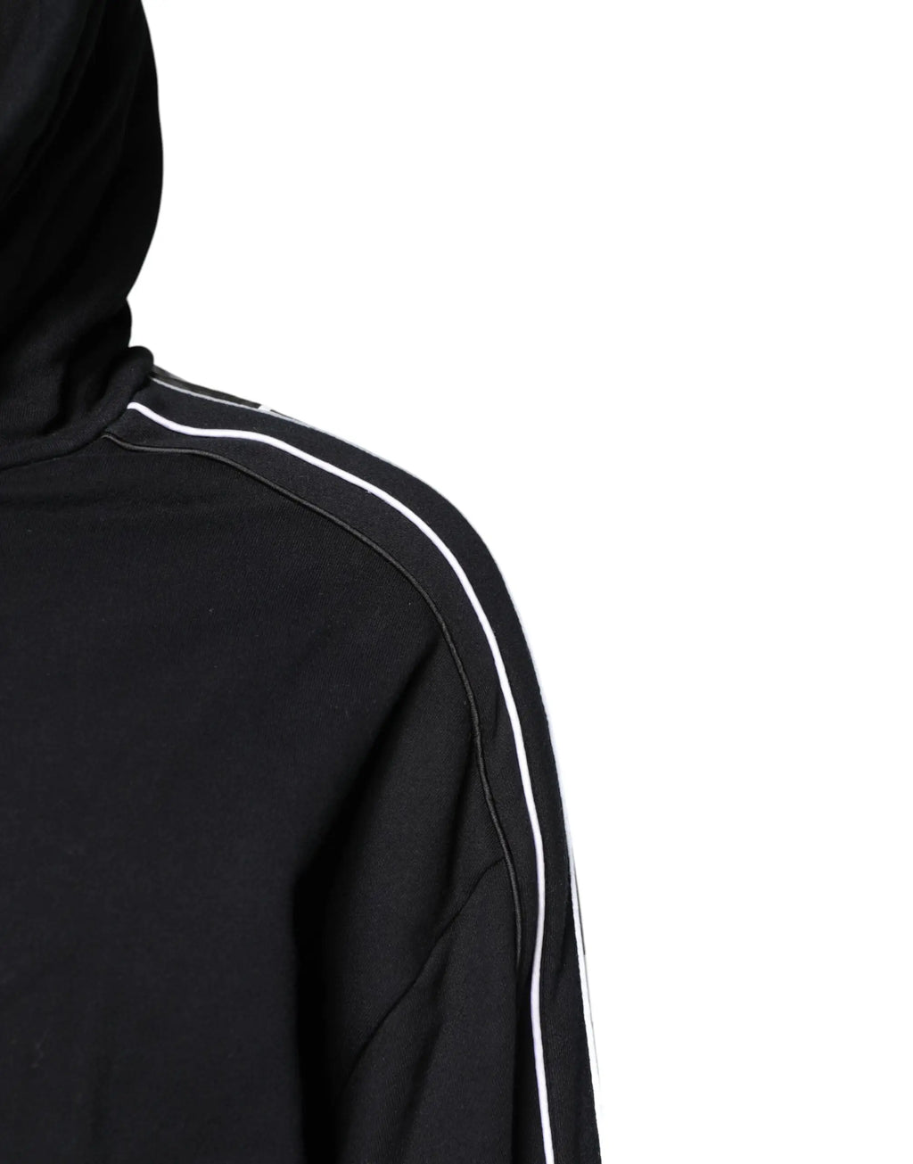 Dolce & gabbana sweat à capuche noir en coton avec panneaux d épaules rayés blancs