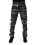 Joggers noir dolce & gabbana en coton avec logo imprimé, modèle confortable et décontracté