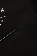 Sweatshirt dolce & gabbana en coton noir avec logo blanc et outil métallique fin posé dessus