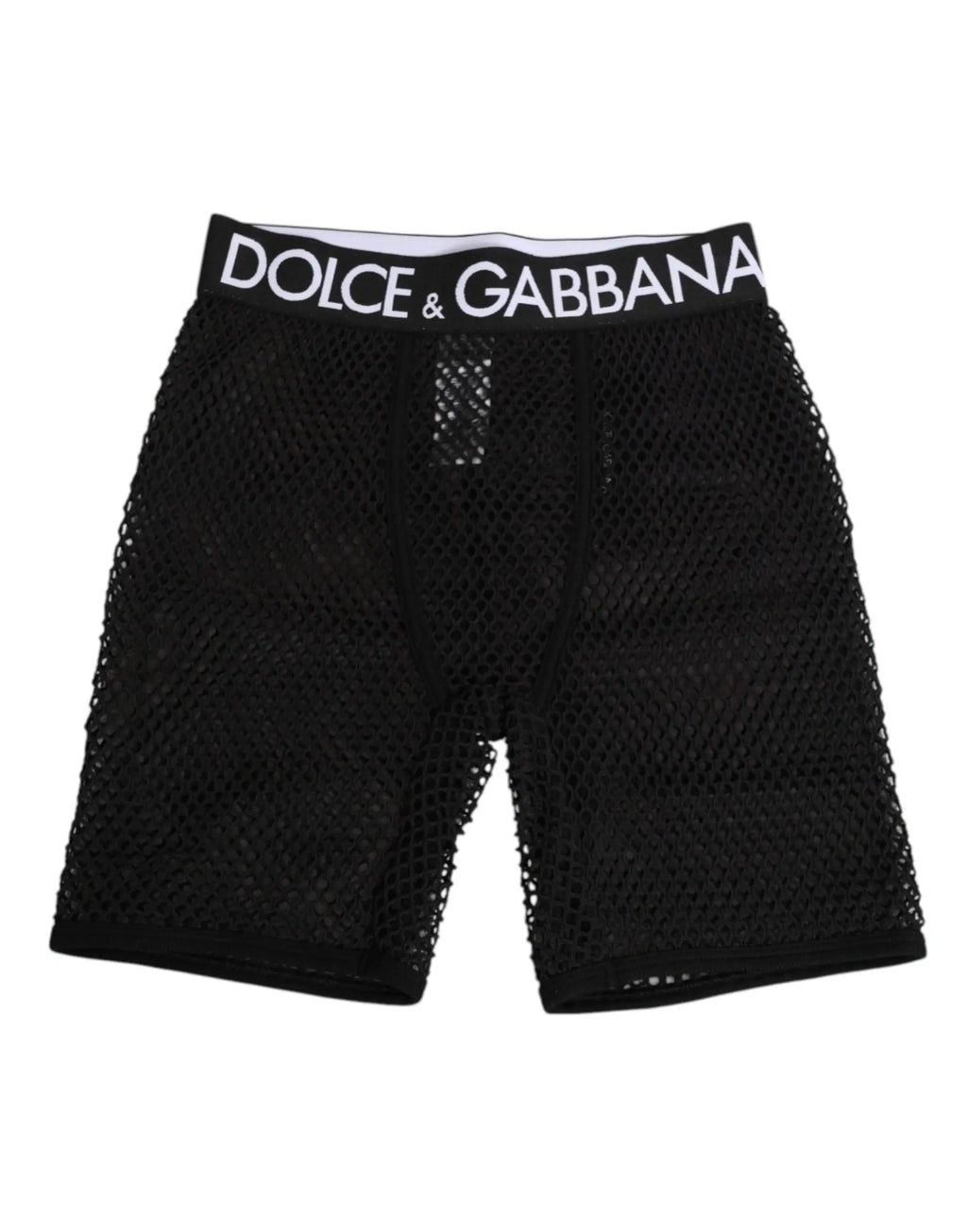 Boxer mesh noirs dolce et gabbana avec ceinture élastique blanche logo coton shorts midi sous-vêtement