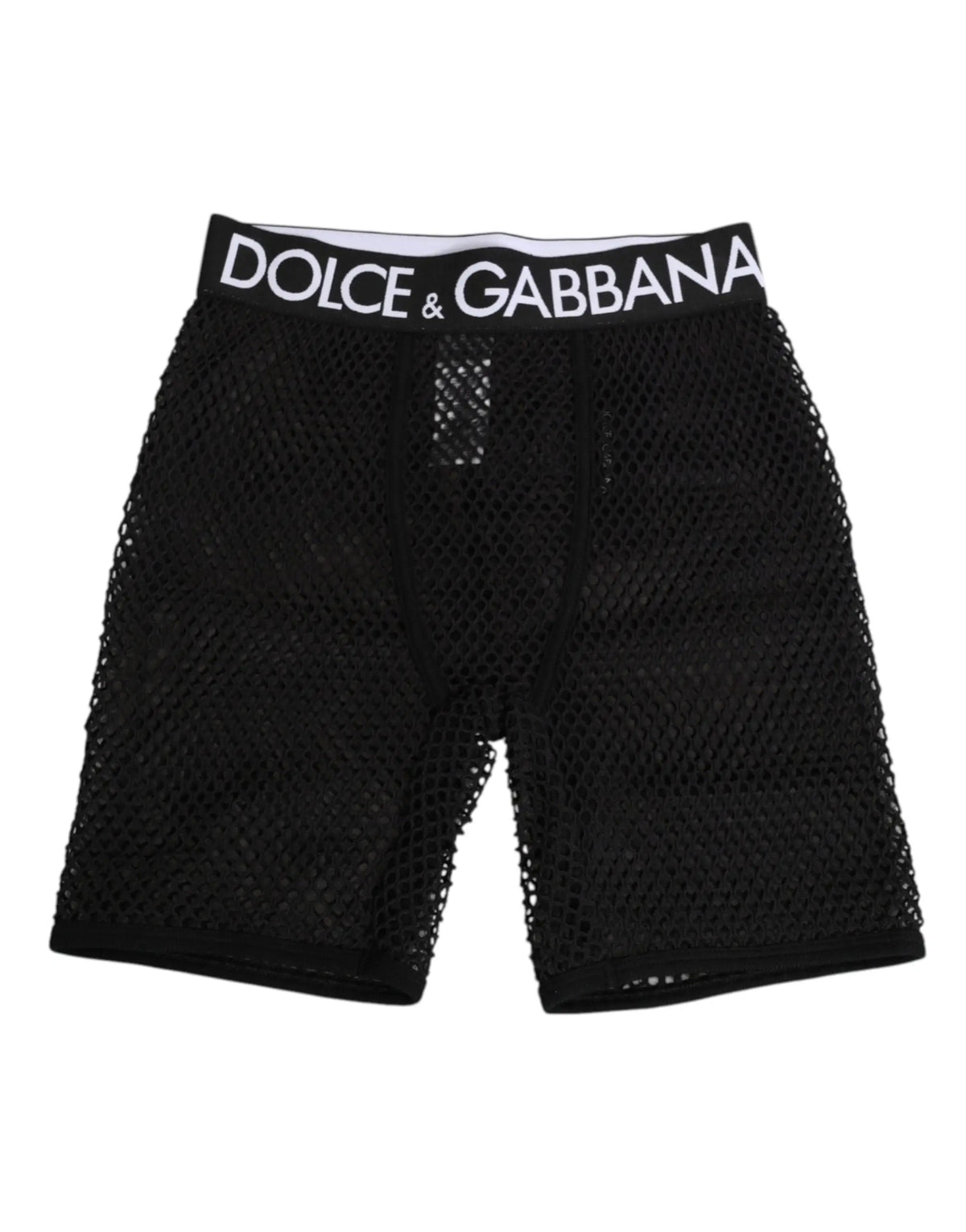 Boxer mesh noirs dolce et gabbana avec ceinture élastique blanche logo coton shorts midi sous-vêtement
