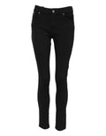 Dolce & gabbana jean skinny noir en coton avec cinq poches classiques et coutures discrètes taille mi-haute