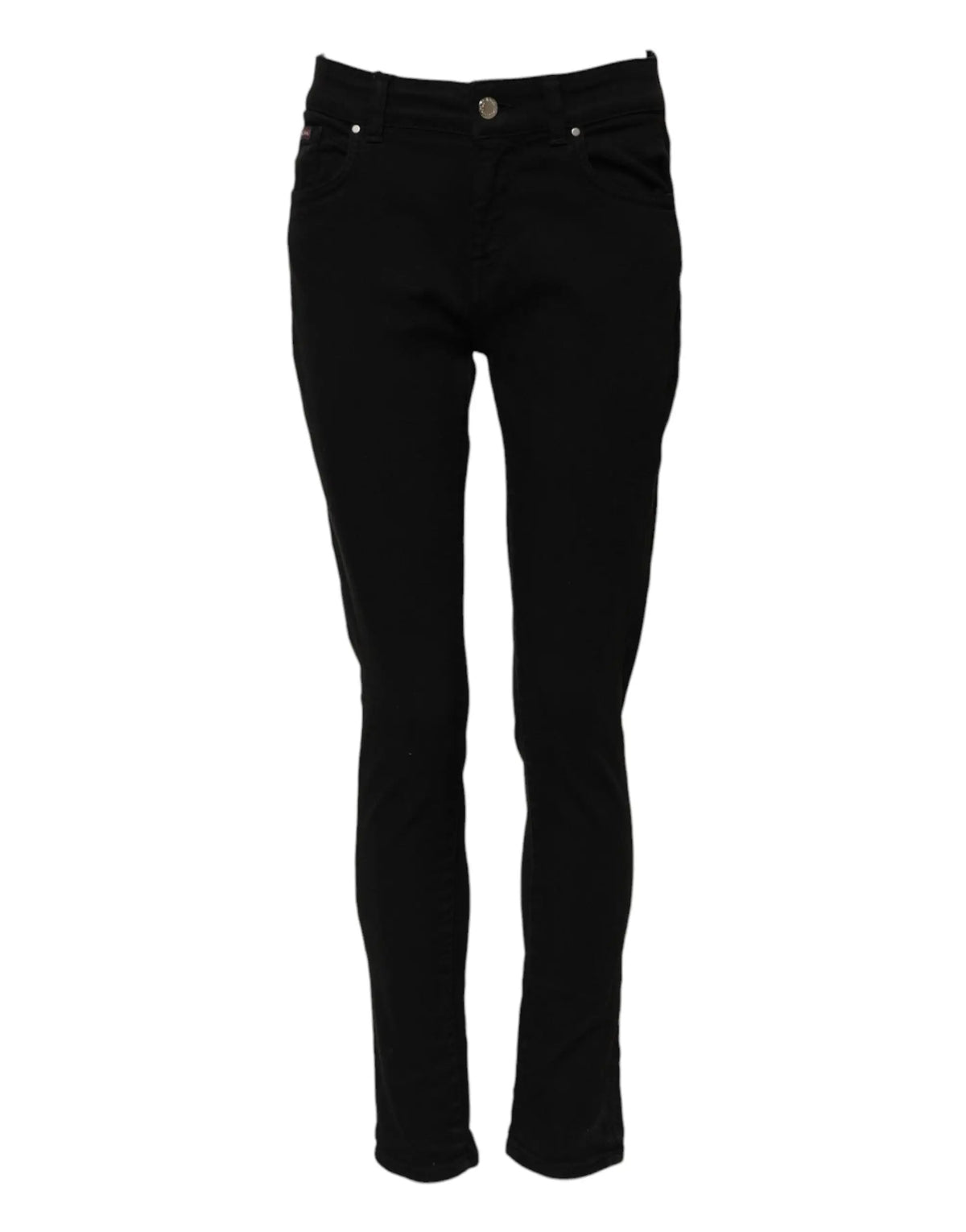 Jean slim noir dolce & gabbana en coton avec taille mi-haute et design classique cinq poches