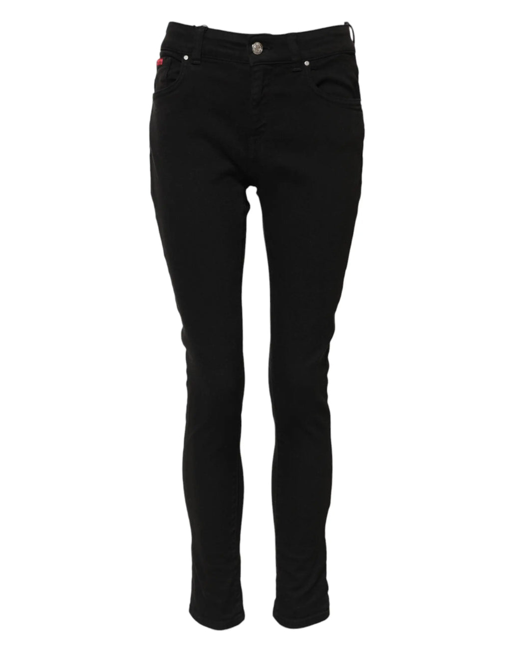Jean slim noir en coton dolce gabbana avec taille mi-haute et cinq poches classique en denim