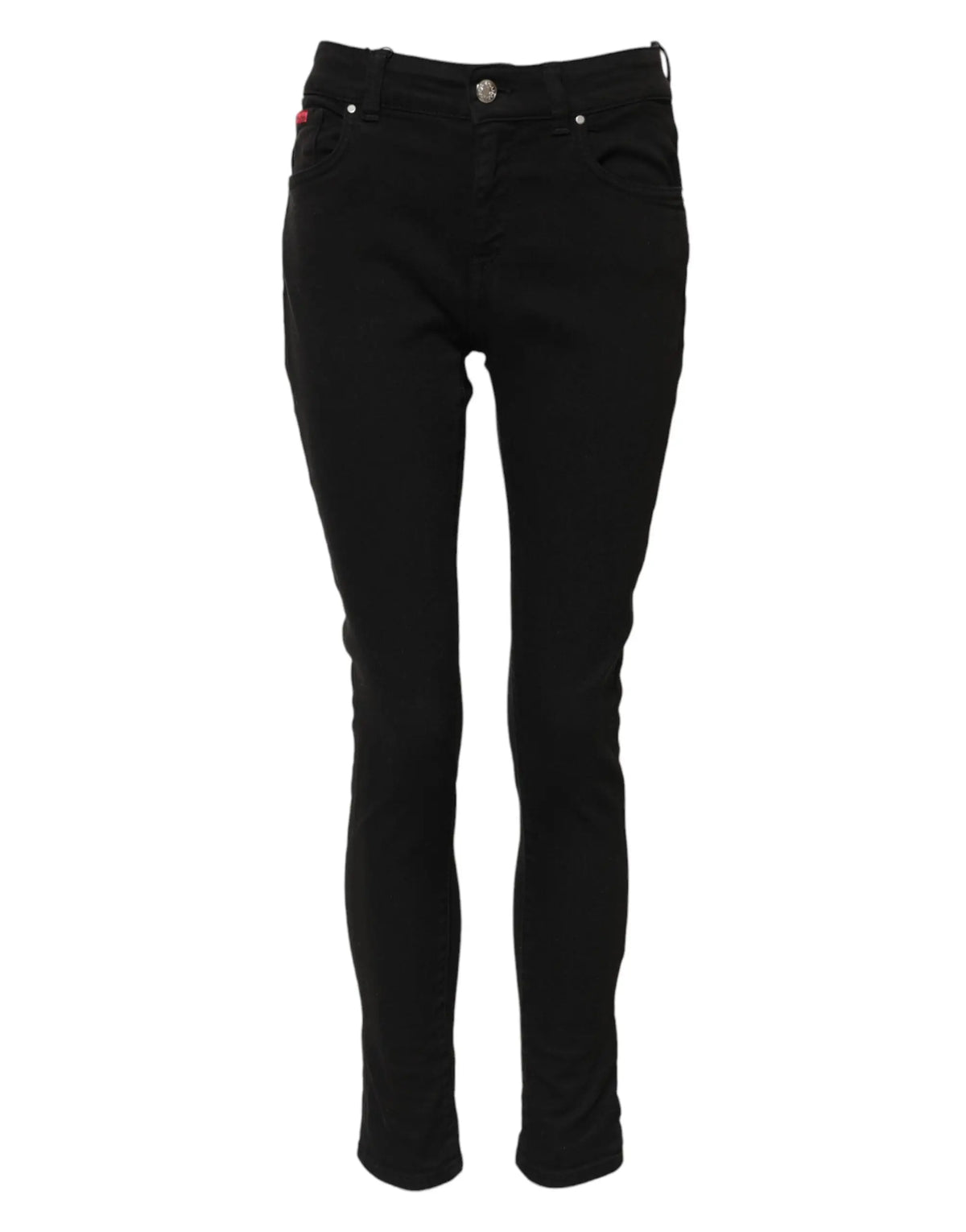 Jean slim noir en coton dolce gabbana avec taille mi-haute et cinq poches classique en denim