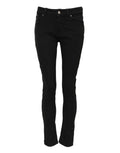 Dolce & gabbana jean slim en coton noir avec taille mi-haute et design classique cinq poches