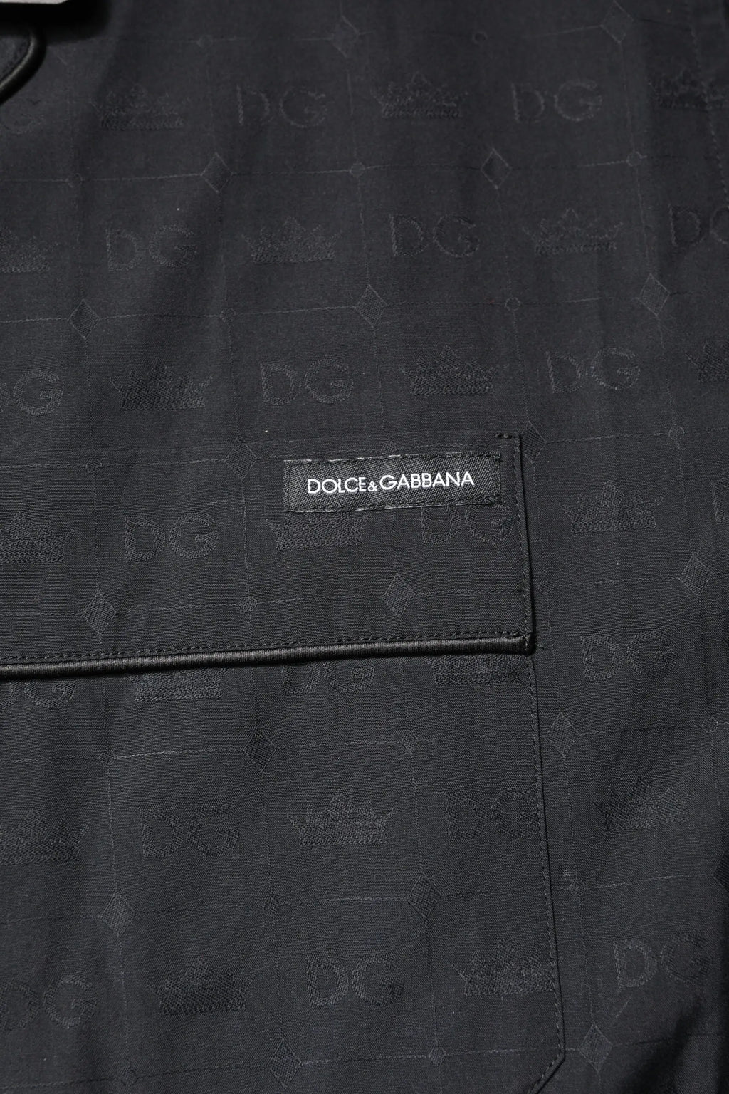 Chemise noire dolce & gabbana en coton pour homme avec motif monogramme dg subtil pour pyjama