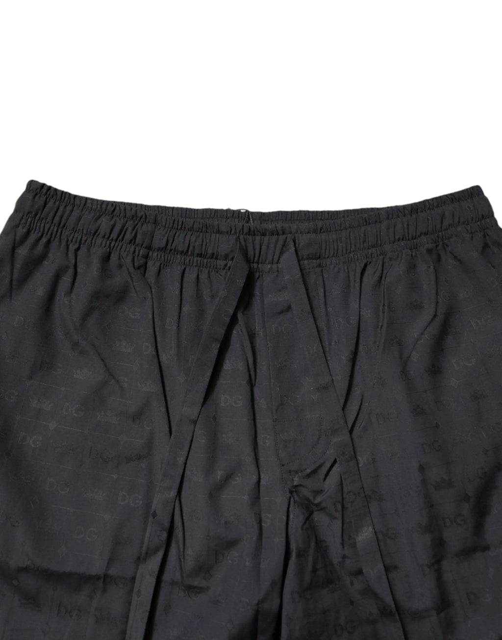 Short de pyjama pour homme dolce & gabbana noir en coton avec taille élastique et motif logo répété subtil