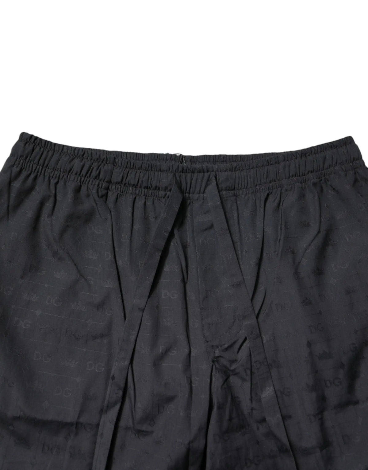 Short de pyjama pour homme dolce & gabbana noir en coton avec taille élastique et motif logo répété subtil