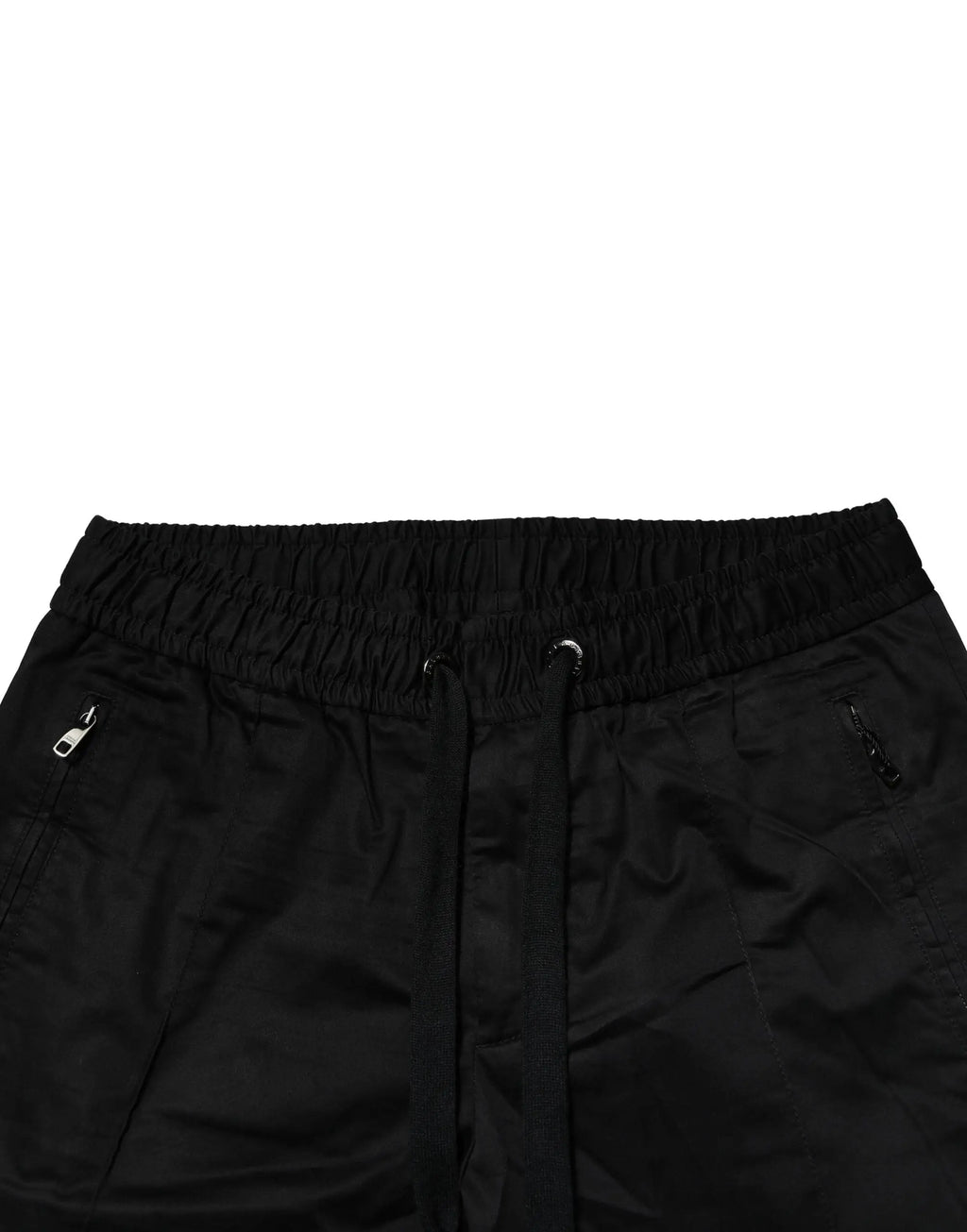 Pantalon de jogging dolce & gabbana noir en coton taille mi-haute avec ceinture élastique et poches latérales