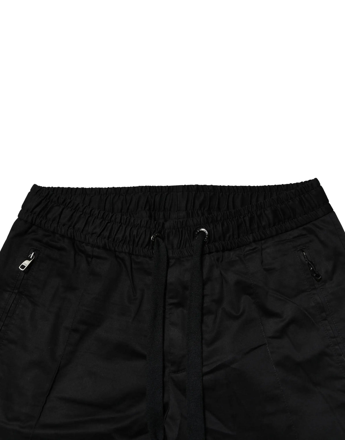 Pantalon de jogging dolce & gabbana noir en coton taille mi-haute avec ceinture élastique et poches latérales