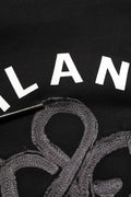 Sweatshirt noir en coton dolce & gabbana avec lettrage blanc lan et logo gris brodé detailed