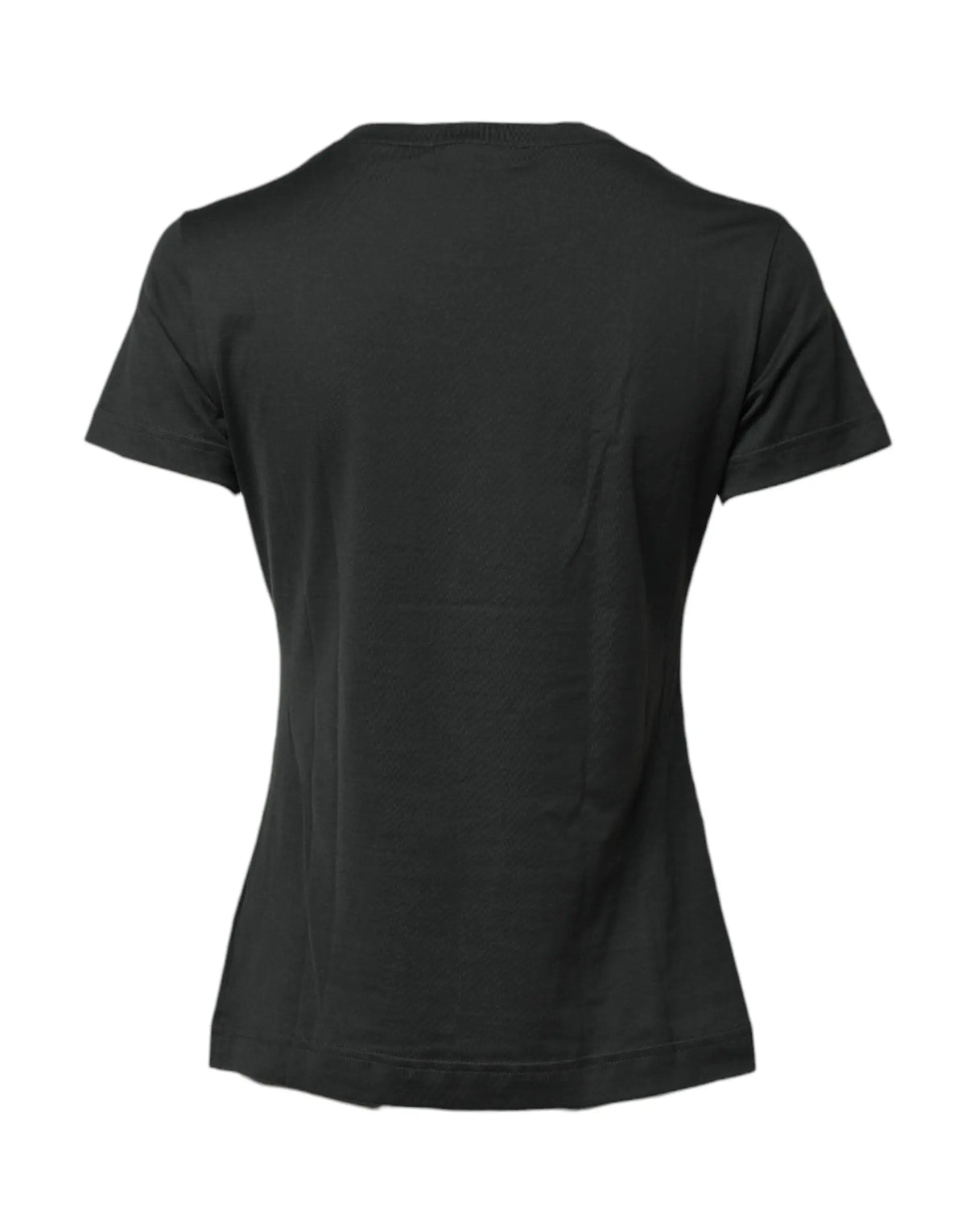 T-shirt femme dolce & gabbana noir en coton à manches courtes et col rond avec tissu lisse