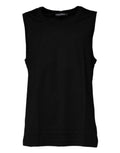 Top sans manches noir dolce gabbana en coton avec encolure ronde simple et tissu doux lisse