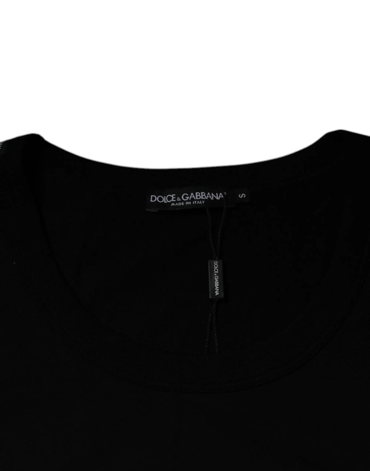 Top sans manches dolce & gabbana noir en coton avec col rond et tissu doux au design minimaliste élégant