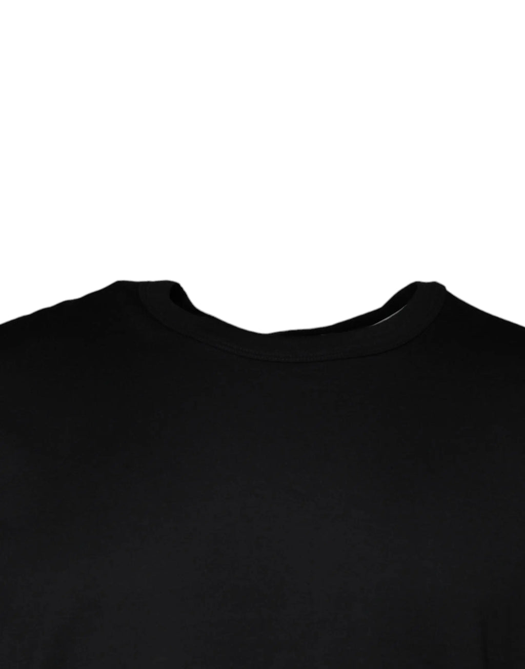 Dolce & gabbana t-shirt noir en coton à manches courtes col rond avec finition lisse et tissu uni