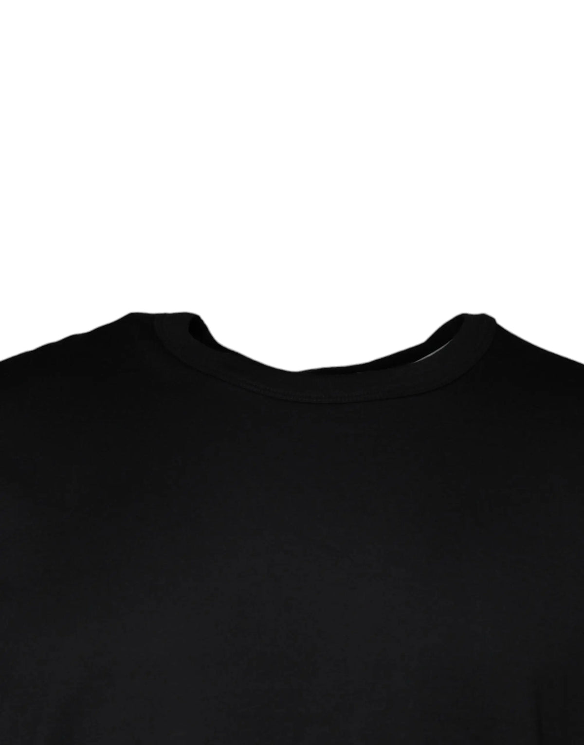 Dolce & gabbana t-shirt noir en coton à manches courtes col rond avec finition lisse et tissu uni